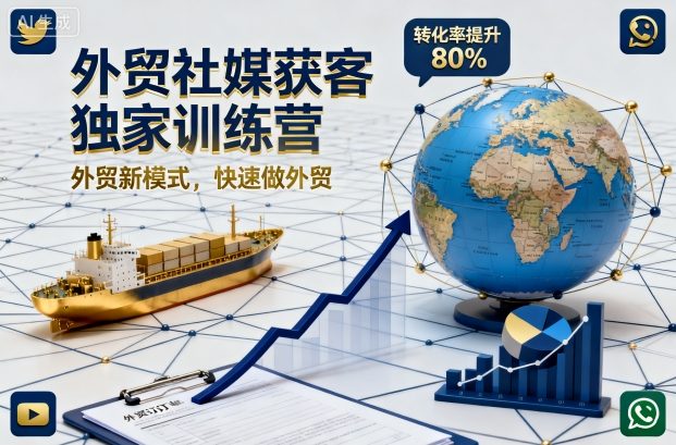 外贸社媒获客独家训练营,外贸新模式,快速做外贸(更新26年5月)