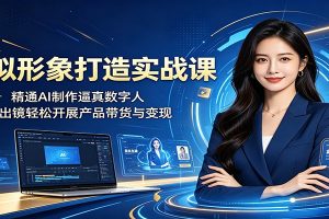 虚拟形象打造实战课：精通AI制作逼真数字人，足不出镜轻松开展产品带货与变现