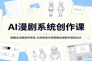 AI漫剧系统创作课：拆解全流程创作体系，从构思设计到剪辑合成新手轻松出片