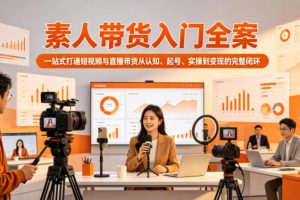 素人带货入门全案，一站式打通短视频与直播带货从认知、起号、实操到变现的完整闭环