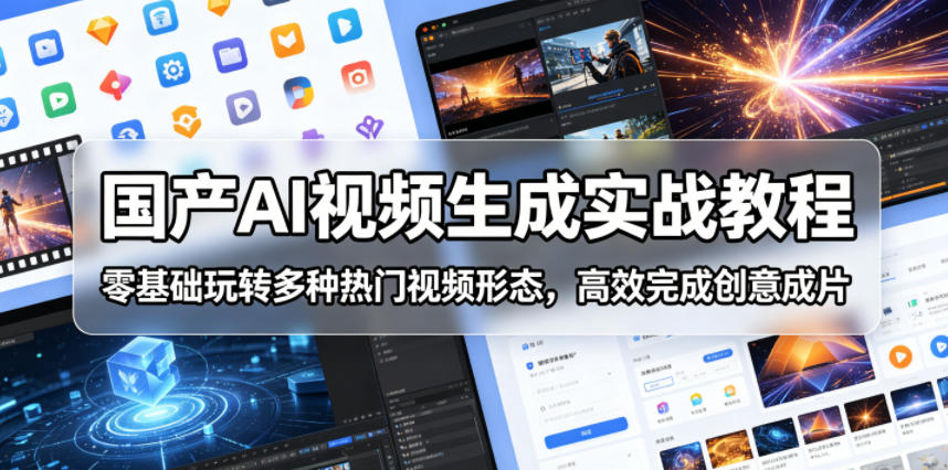 国产AI视频生成实战教程,零基础玩转多种热门视频形态,高效完成创意成片