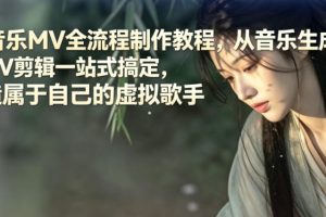 AI音乐MV全流程制作教程，从音乐生成到MV剪辑一站式搞定，打造属于自己的虚拟歌手