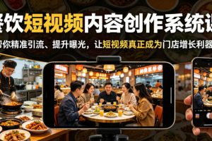 餐饮短视频内容创作系统课，帮你精准引流、提升曝光，让短视频真正成为门店增长利器