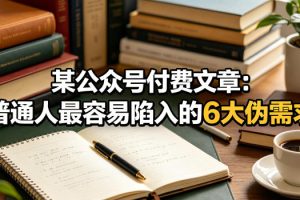 某公众号付费文章：普通人最容易陷入的6大伪需求