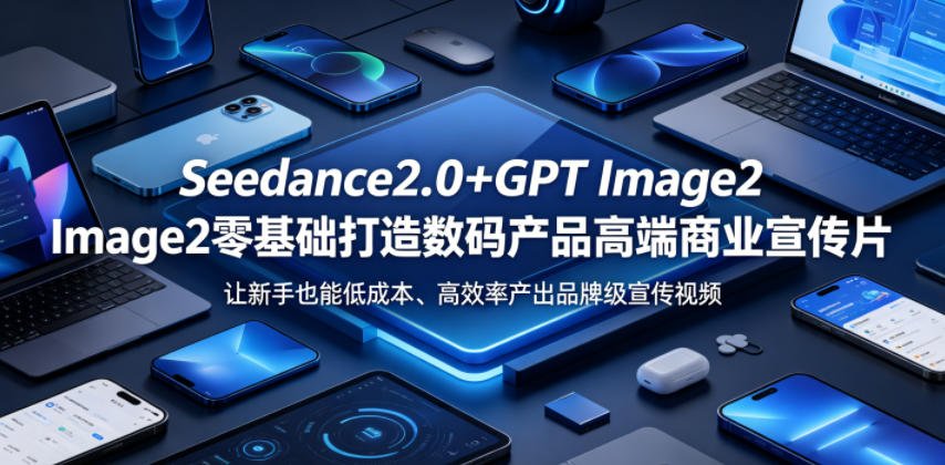 Seedance2.0+GPT Image2零基础打造数码产品高端商业宣传片,让新手也能低成本、高效率产出品牌级宣传视频