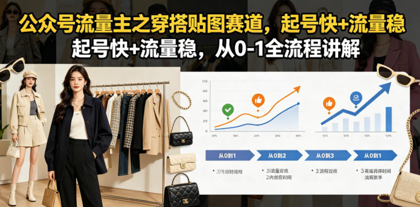公众号流量主之穿搭贴图赛道,起号快+流量稳,从0-1全流程讲解