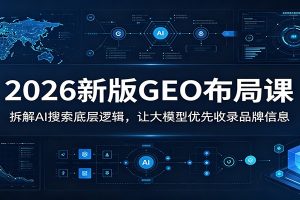 2026新版GEO布局课：拆解AI搜索底层逻辑，让大模型优先收录品牌信息