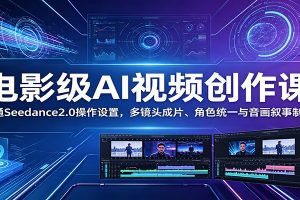 电影级AI视频创作课：精通Seedance2.0操作设置，多镜头成片、角色统一与音画叙事制作