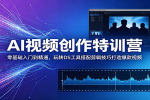 AI视频创作特训营：零基础入门到精通，玩转DS工具搭配剪辑技巧打造爆款视频