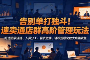 告别单打独斗！速卖通店群高阶管理玩法，吃透团队搭建、人员分工、薪资激励，轻松规模化放大店铺收益