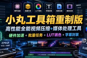 小丸工具箱重制版–高性能全能视频压缩+媒体处理工具｜硬件加速+批量任务+LUT调色+字幕封装
