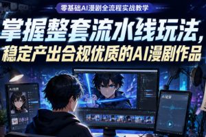 零基础AI漫剧全流程实战教学，掌握整套流水线玩法，稳定产出合规优质的AI漫剧作品