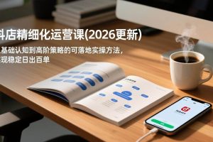 (18842期)抖店精细化运营课(更新6月),从基础认知到高阶策略的可落地实操方法,实现稳定日出百单