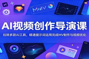 AI视频创作导演课：玩转多款AI工具，精通提示词运用完成MV制作与视频优化