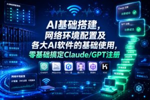 AI基础搭建，网络环境配置及各大AI软件的基础使用，零基础搞定Claude/GPT注册