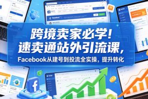 跨境卖家必学！速卖通站外引流课，Facebook从建号到投流全实操，提升转化
