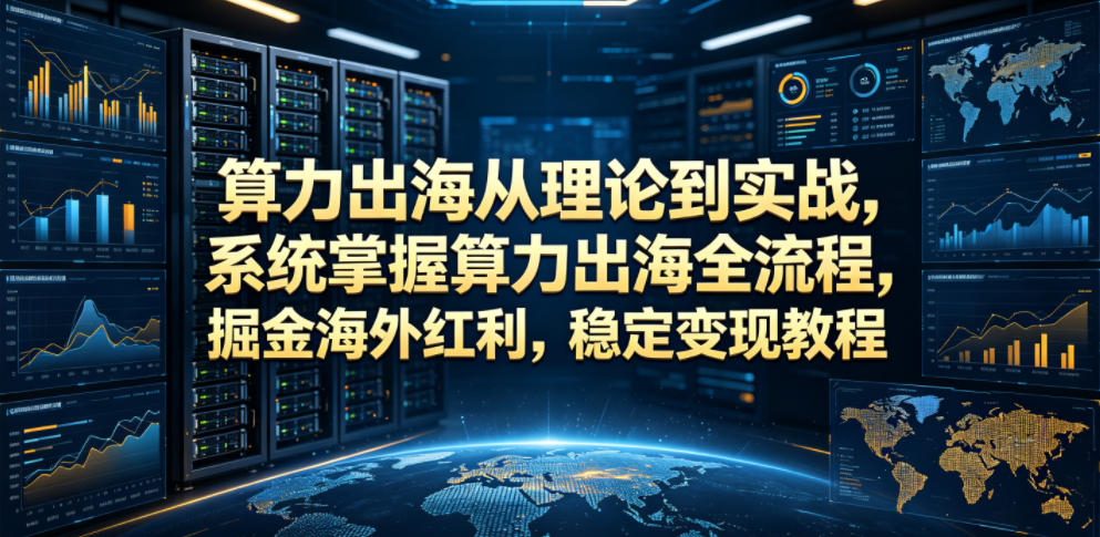 算力出海从理论到实战,系统掌握算力出海全流程,掘金海外红利,稳定变现教程