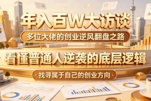 年入百W大访谈，多位大佬的创业逆风翻盘之路，看懂普通人逆袭的底层逻辑，找寻属于自己的创业方向（更新0615）