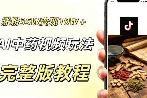 用ai做中药视频，涨粉35.8W，分成计划+橱窗累计变现10W+