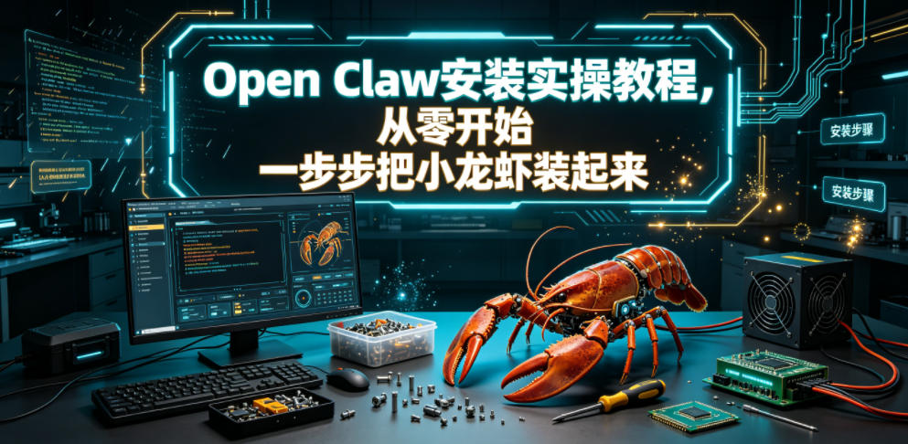Open Claw安装实操教程,从零开始一步步一步步把小龙虾装起来