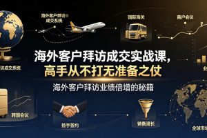 海外客户拜访成交实战课，高手从不打无准备之仗，海外客户拜访业绩倍增的秘籍