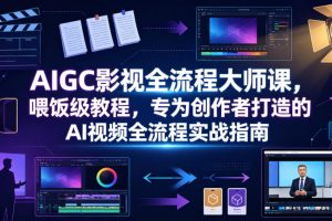 AIGC影视全流程大师课，喂饭级教程，专为创作者打造的AI视频全流程实战指南