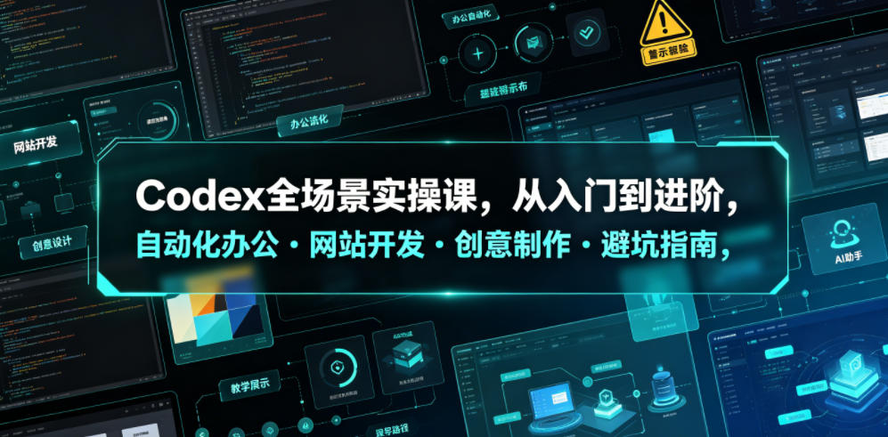 Codex全场景实操课,从入门到进阶,自动化办公・网站开发・创意制作・避坑指南,全流程教学