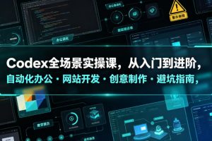Codex全场景实操课，从入门到进阶，自动化办公・网站开发・创意制作・避坑指南，全流程教学
