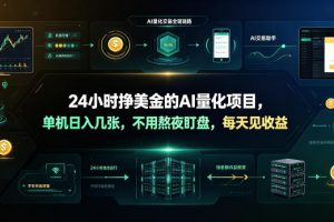 24小时挣美金的AI量化项目，单机日入几十美刀，不用熬夜盯盘，每天见收益【揭秘】