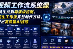 AI视频工作流系统课，从随机生成到导演级控制，掌握图生工作流完整制作方法，稳定产出高质量AI视频