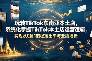 玩转TikTok东南亚本土店，系统化掌握TikTok本土店运营逻辑，实现从0到1的稳定出单与业绩增长