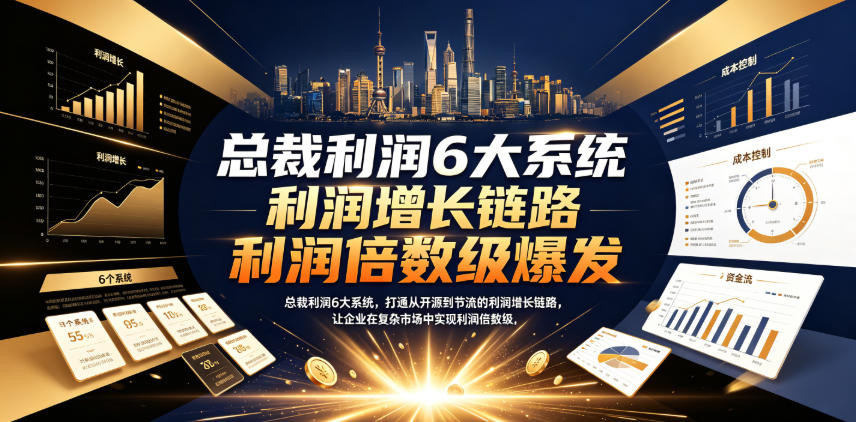 总裁利润6大系统，打通从开源到节流的利润增长链路，让企业在复杂市场中实现利润倍数级爆发