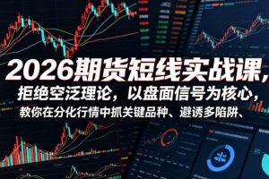 2026期货短线实战课，拒绝空泛理论，以盘面信号为核心，教你在分化行情中抓关键品种、避诱多陷阱（更新）