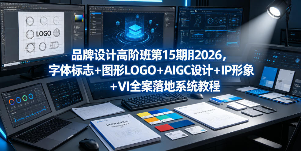 品牌设计高阶班第15期2026,字体标志+图形LOGO+AIGC设计+IP形象+VI全案落地系统教程