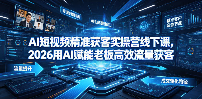 AI短视频精准获客实操营6月10-14号线下课,2026用AI赋能老板高效流量获客
