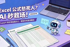 (19487期)Excel 公式愁死人?AI 秒救场!ChatGPT 帮你甩枯燥办公,摸鱼时间直接翻倍【原创双语字幕】