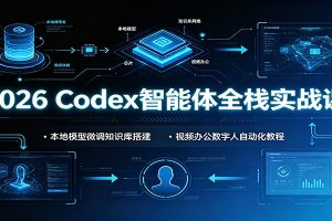 2026 Codex智能体全栈实战课:本地模型微调知识库搭建,视频办公数字人自动化教程