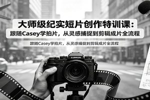 大师级纪实短片创作特训课:跟随Casey学拍片,从灵感捕捉到剪辑成片全流程