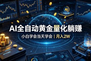 AI全自动黄金量化躺赚:小白学会当天学会,月入2W!